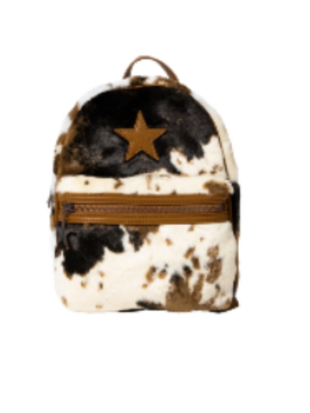 Jeffree Star faux fur- Brown/Black/White mini backpack